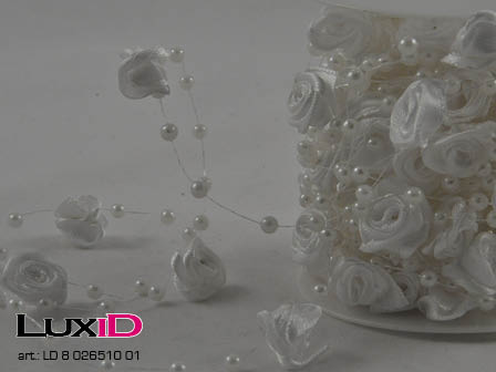 Colored roses 01 wit 10mm x 5m